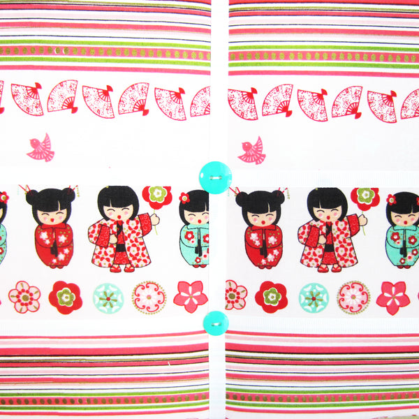 16"x20"  Memory Board or Bow Holder-Pink & Green Asian Dolls