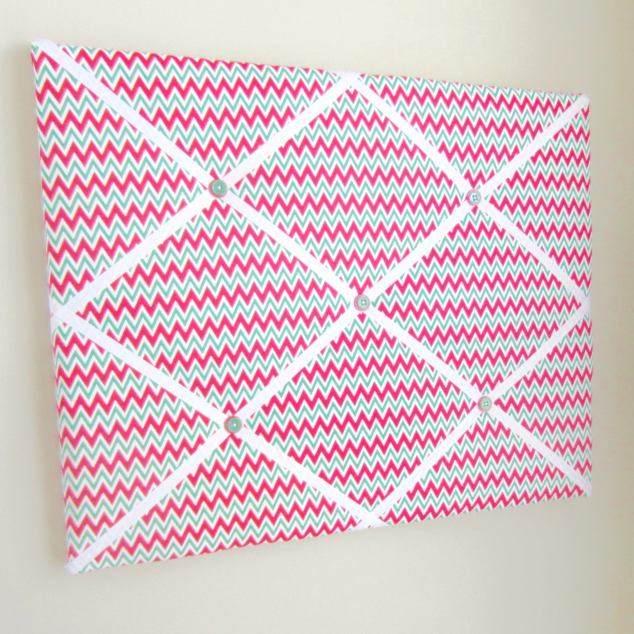 16"x20"  Memory Board or Bow Holder-Red & Green Chevron