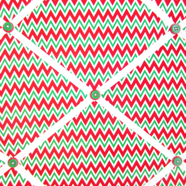 16"x20"  Memory Board or Bow Holder-Red & Green Chevron