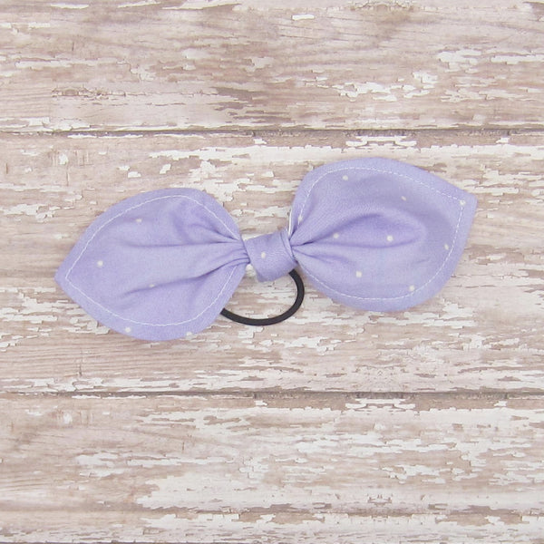 Set of 2 Bunny Ear Ponytail Holders Lavender & Navy Blue Anchors