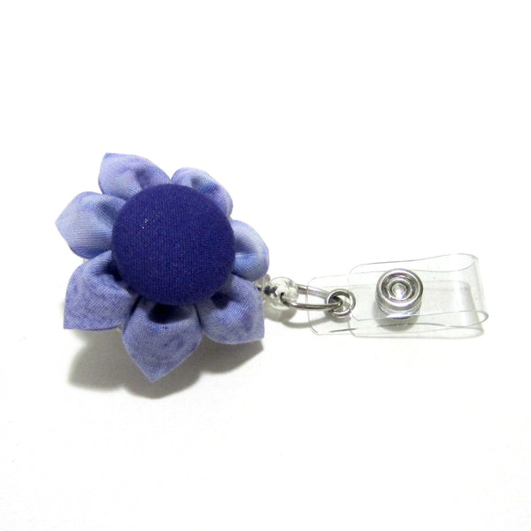 Lavender Batik Flower Retractable Badge Reel, ID Holder, Lanyard - Hold It!