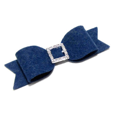 Felt and Rhinestone Tuxedo Bow Hair Clip - Hold It!