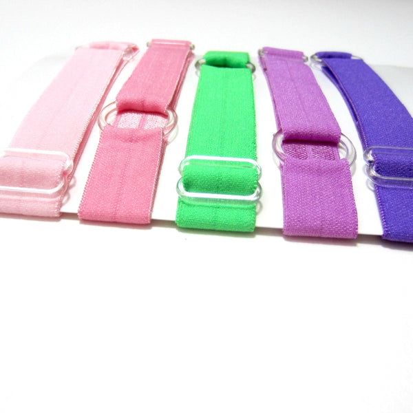 Adjustable Elastic Headband-Set of 5 Pink, Green & Purple - Hold It!