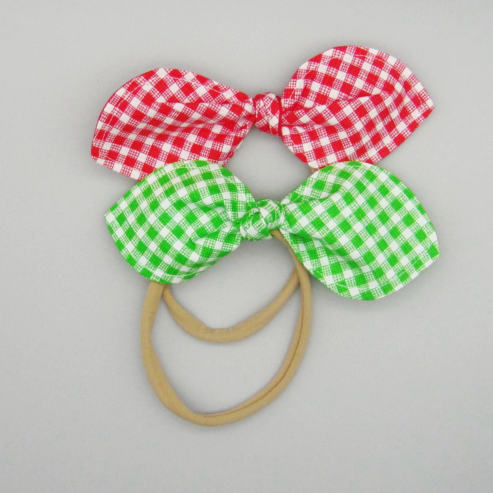 Set of 2 Bunny Ear Nylon Headband Gingham