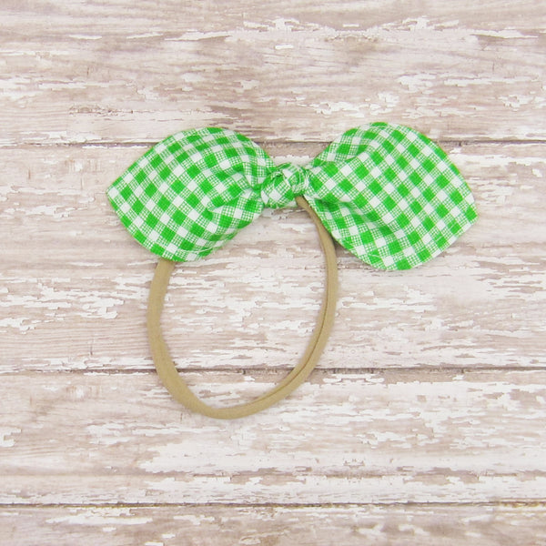 Set of 2 Bunny Ear Nylon Headband Gingham