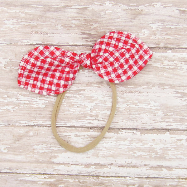 Set of 2 Bunny Ear Nylon Headband Gingham