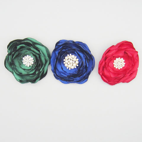 CLEARANCE! Satin Flower Hair Clip - 3 Colors to Choose From