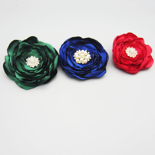 CLEARANCE! Satin Flower Hair Clip - 3 Colors to Choose From