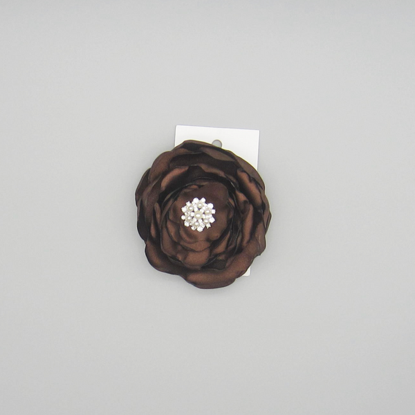 Clearance! Satin Fabric Flower Ponytail Holder-Available in 4 Colors!