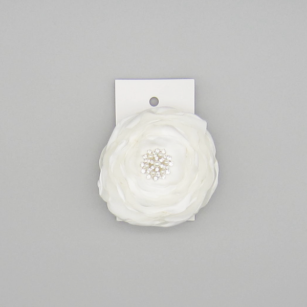 Clearance! Satin Fabric Flower Ponytail Holder-Available in 4 Colors!
