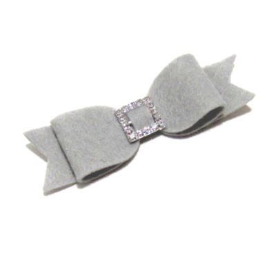 Felt and Rhinestone Tuxedo Bow Hair Clip - Hold It!