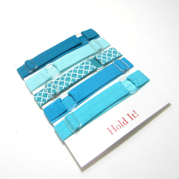 Adjustable Elastic Headband-Set of 5 Turquoise - Hold It!