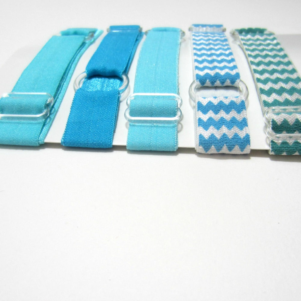 Adjustable Elastic Headband-Set of 5 Turquoise - Hold It!