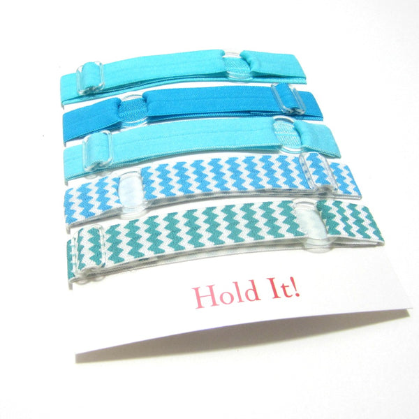 Adjustable Elastic Headband-Set of 5 Turquoise - Hold It!