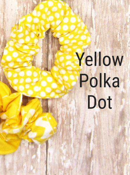Set of 5 Yellow & Green Scrunchies