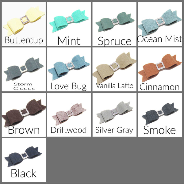 Felt and Rhinestone Tuxedo Bow Hair Clip - Hold It!